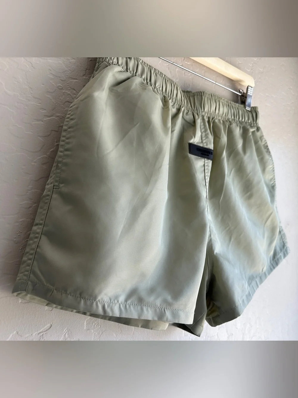 Fear Of God Essentials Men's Light Sage Green Athletic Shorts - Size Small